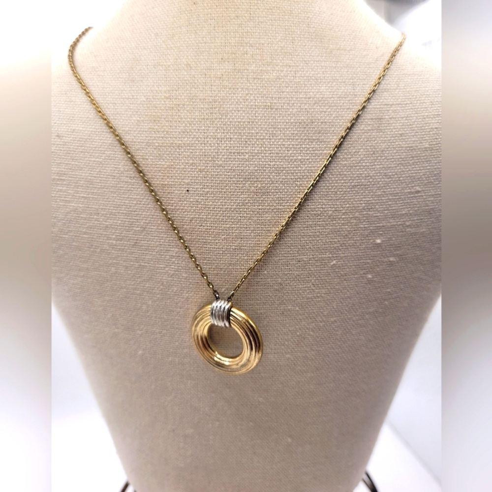 Christian Dior Gold Tone O Vintage Necklace